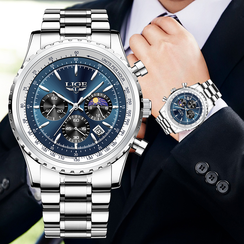 Smartwatch Watches For Men Brands - Markowe luksusowe kwarcowy zegarek męski faza