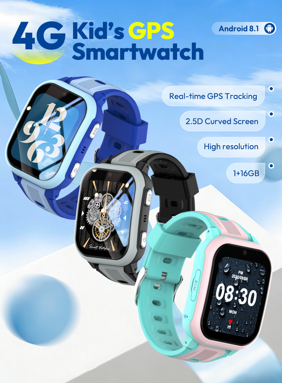 Smartwatch Watches For Boys - Wonlex 4G Smartwatch dla dzieci KT41