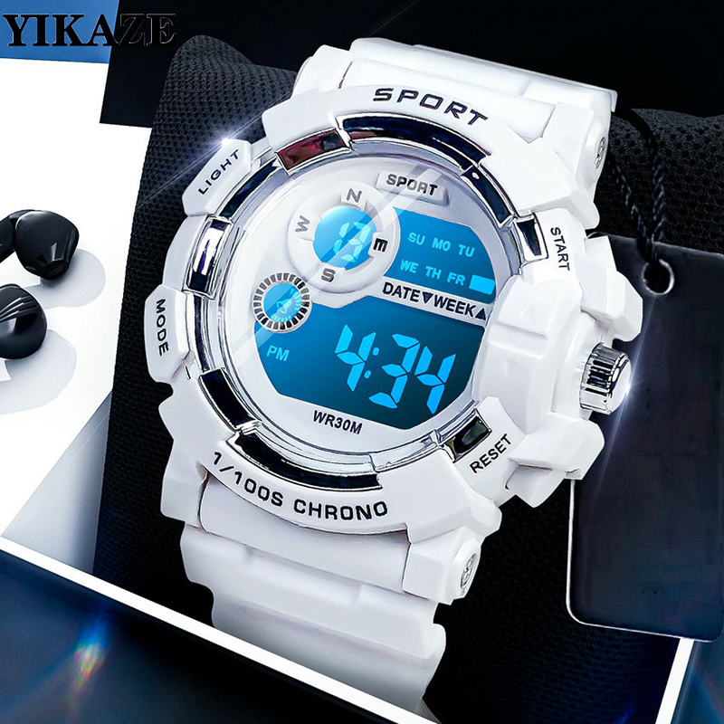 Smartwatch Digital Watches For Kid Boy - YIKAZE zegarki dla dzieci moda Luminous
