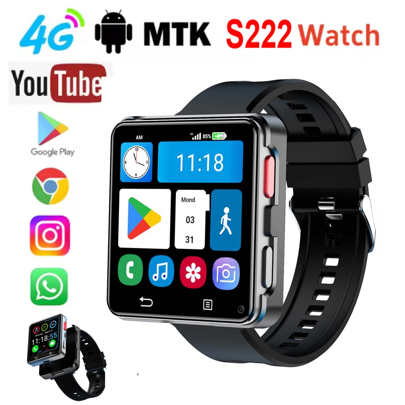 Watch Smartwatch - Smartwatch S222 4G z kartą SIM,