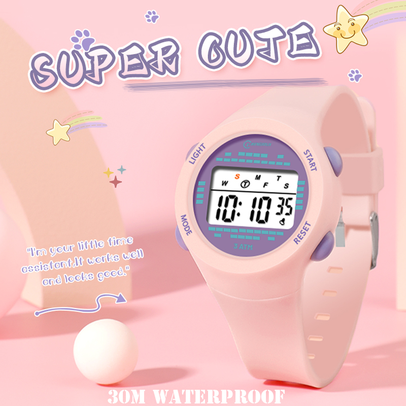 Smartwatch Digital Watches For Kid Boy - Elektroniczny zegarek dla dzieci Dziewczyna Różowy