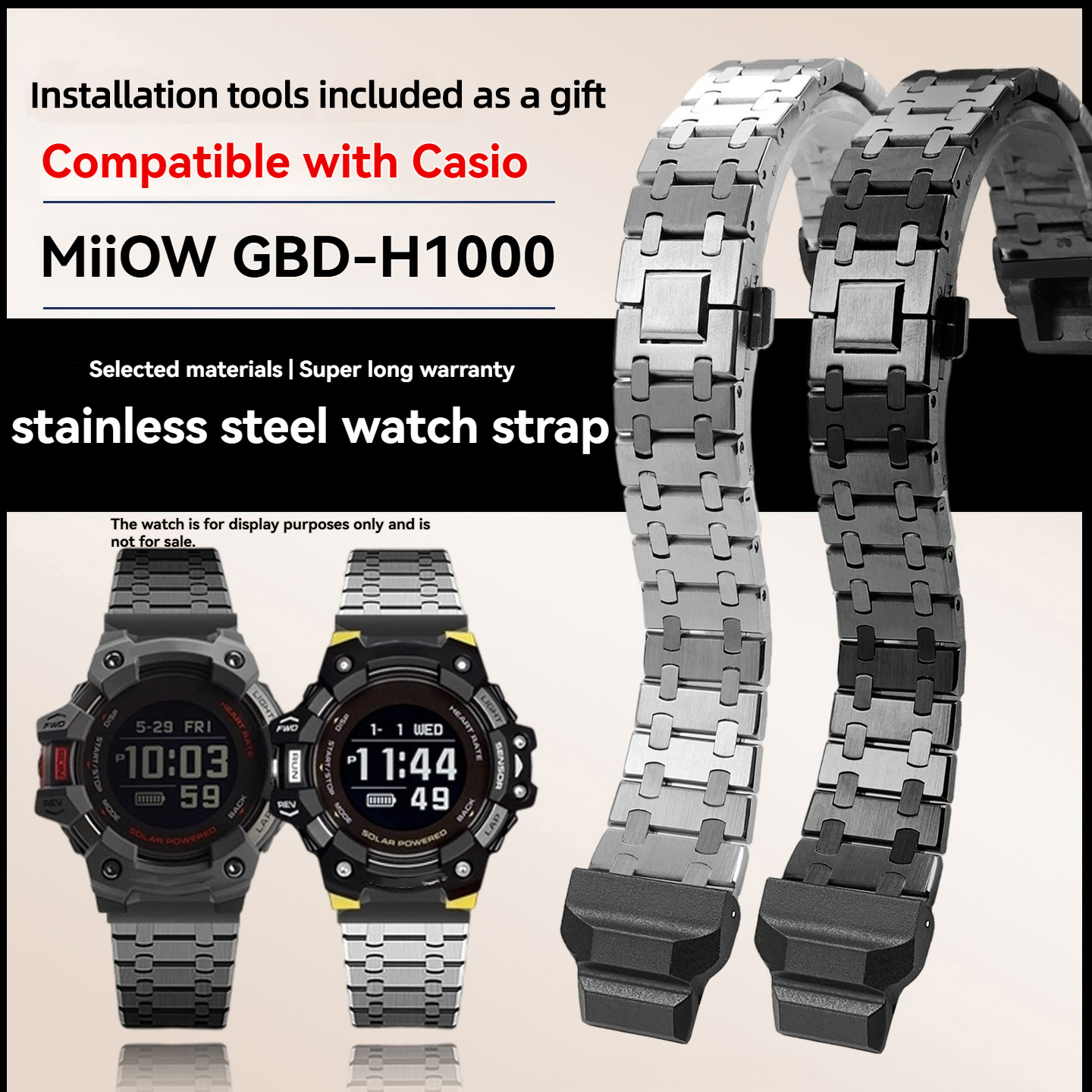 Casio Watches Smartwatch - Zmodyfikowany metalowy pasek ze stali nierdzewnej