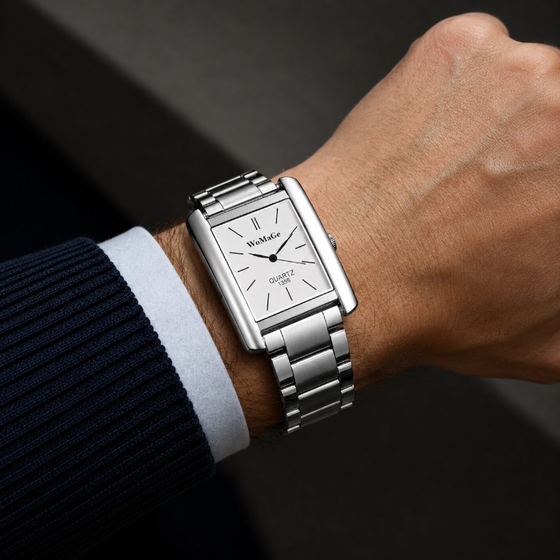 Męski zegarek biznesowy, modny – Smartwatch Square Watches For Men recenzja i cena