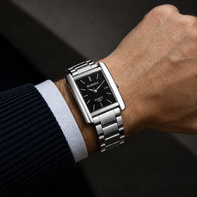 Męski zegarek biznesowy, modny – Smartwatch Square Watches For Men recenzja i cena