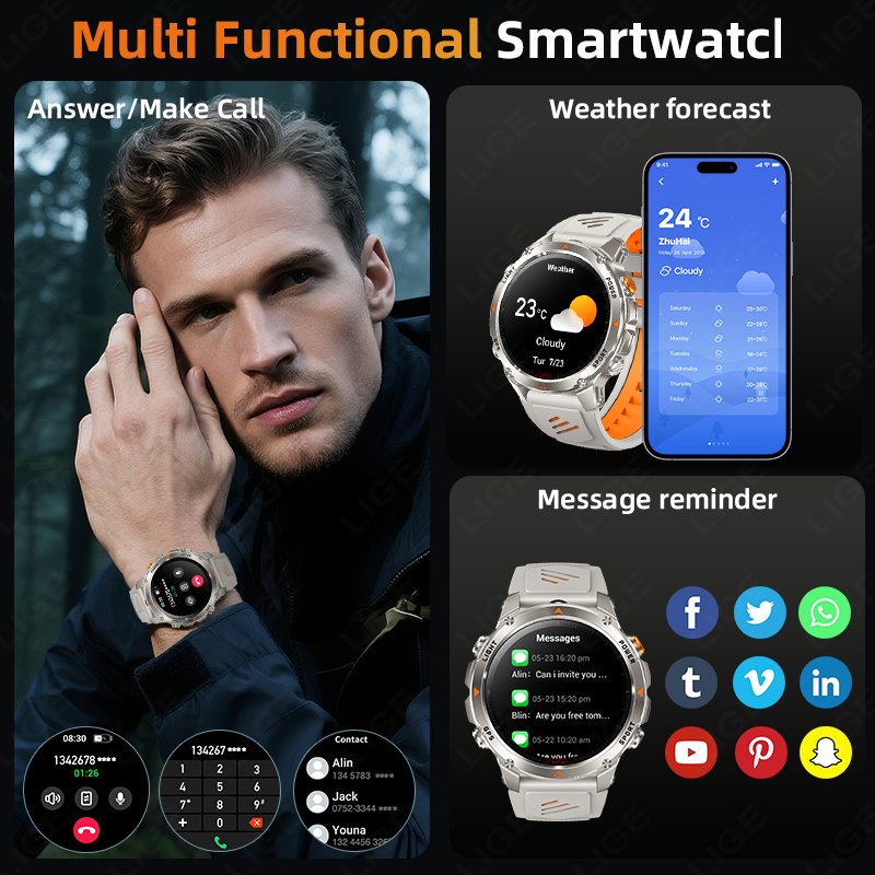 LIGE Wytrzymały Smartwatch z G – Watch Smartwatch recenzja i cena