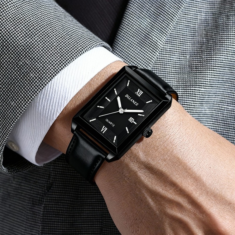 Męskie zegarki skórzane casual – Smartwatch Square Watches For Men recenzja i cena