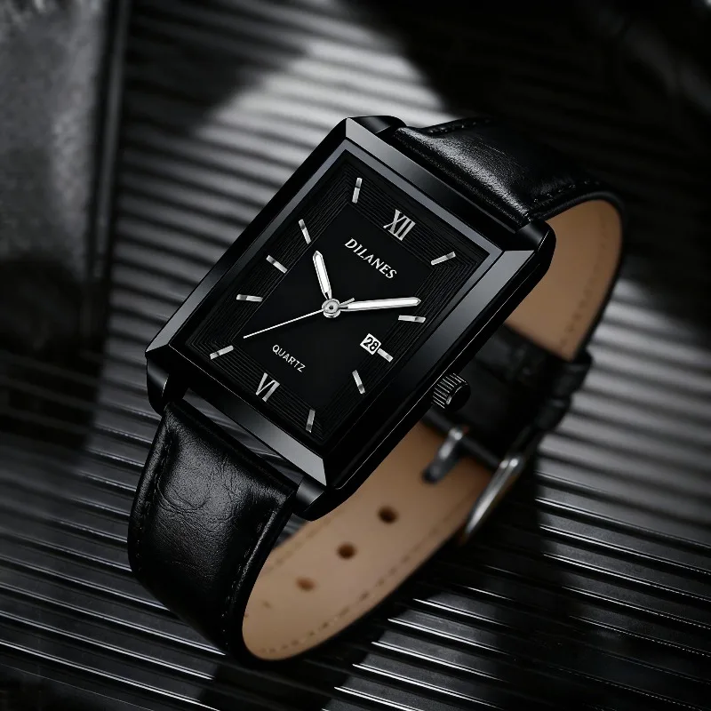 Męskie zegarki skórzane casual – Smartwatch Square Watches For Men recenzja i cena