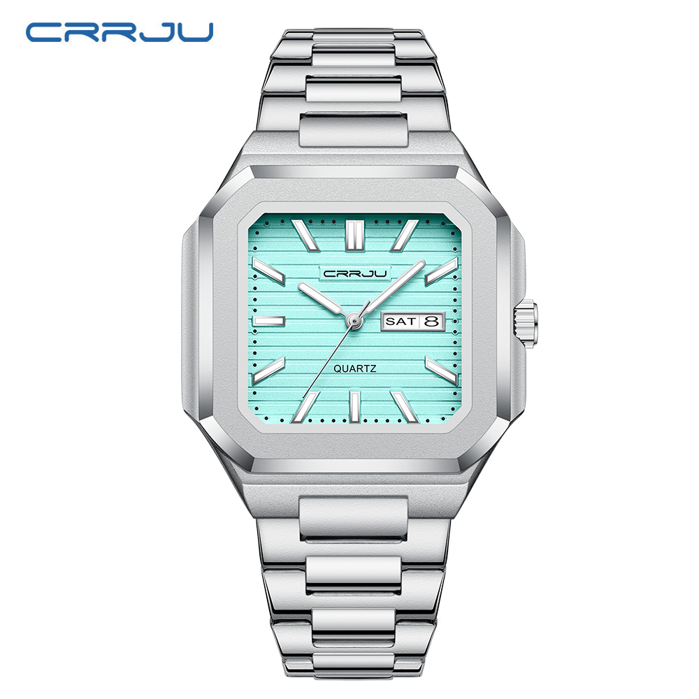 Męski zegarek CRRJU ze stali n – Smartwatch Square Watches For Men recenzja i cena