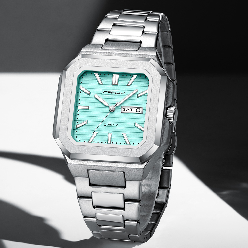 Męski zegarek CRRJU ze stali n – Smartwatch Square Watches For Men recenzja i cena