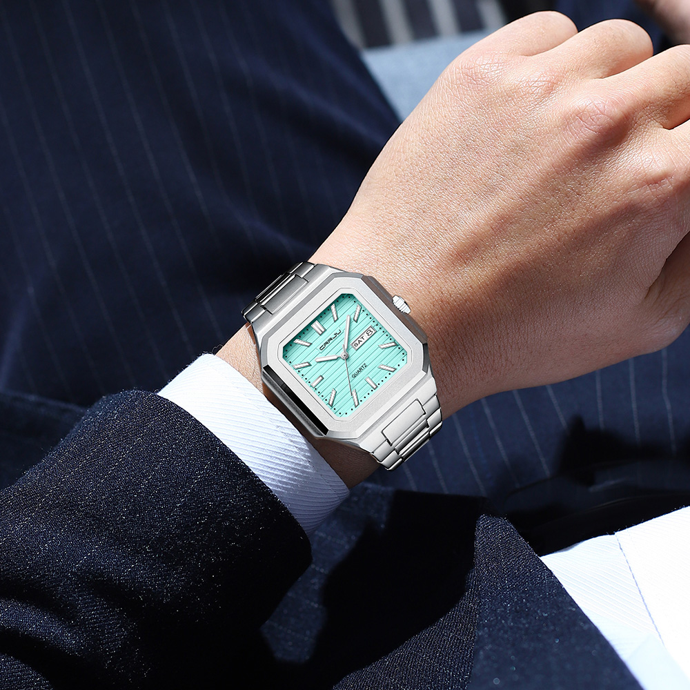 Męski zegarek CRRJU ze stali n – Smartwatch Square Watches For Men recenzja i cena