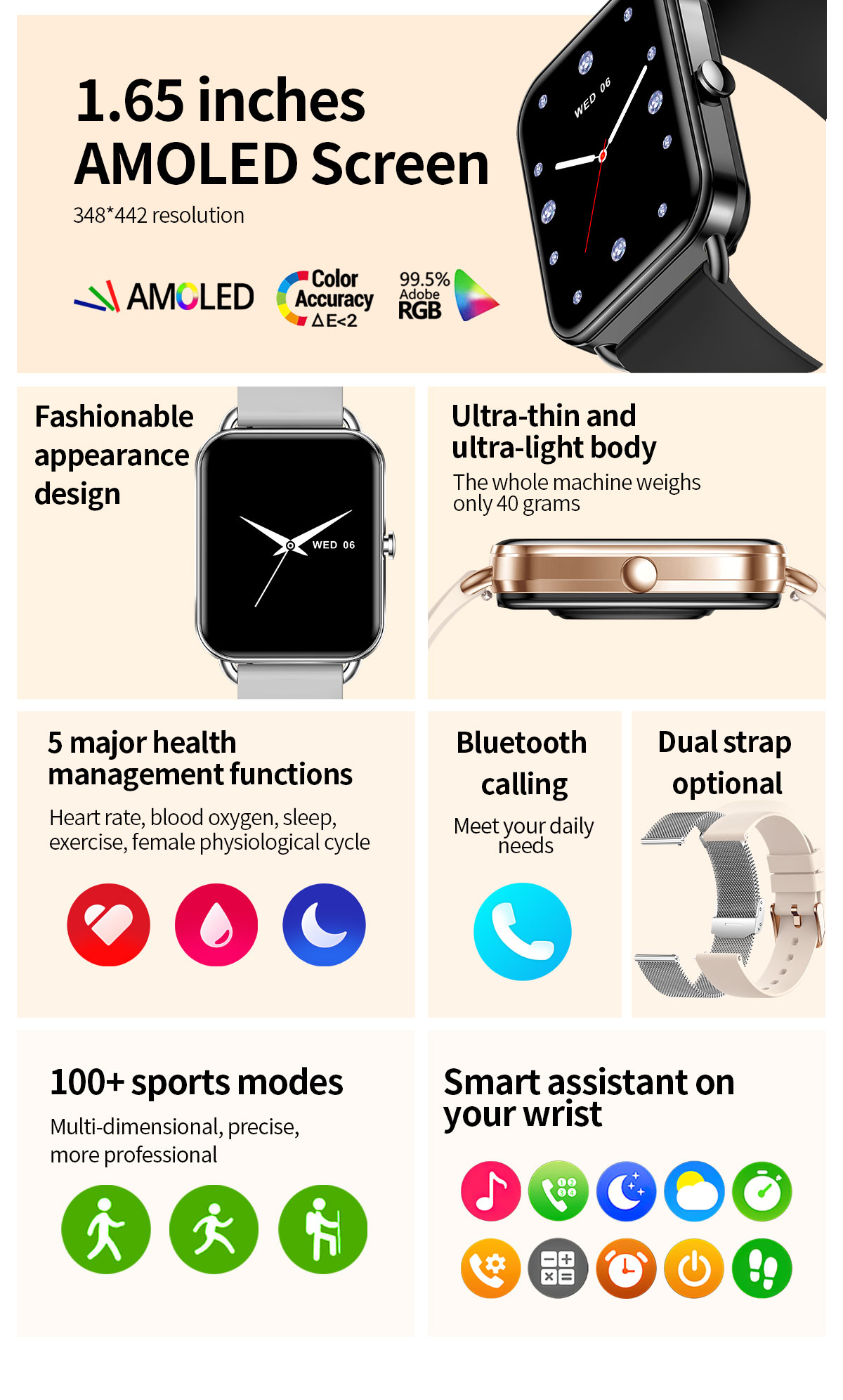 2024 inteligentny zegarek tele – Smartwatch Square Watches For Men recenzja i cena
